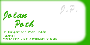 jolan poth business card