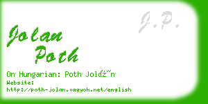 jolan poth business card